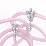 FANCIME "Vega Serenade" Twinkling Star Alpha Lyrae Sterling Silver Stud Earrings