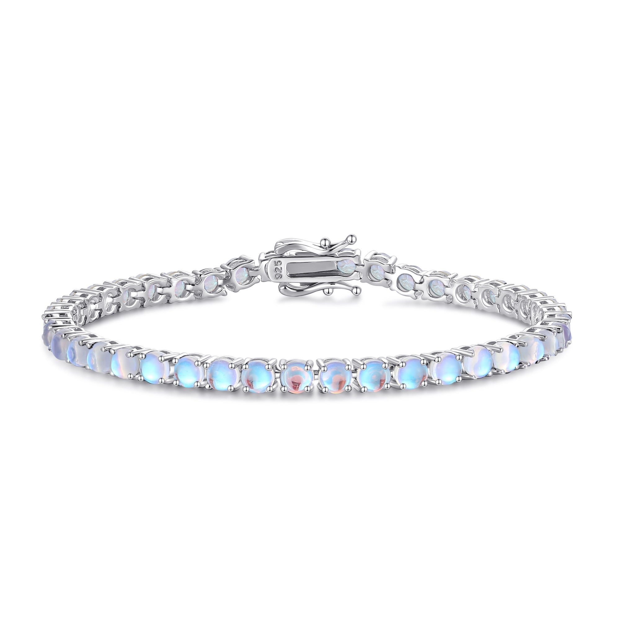 FANCIME "Lunaria" June Birthstone Moonstone Sterling Silver Tennis Bracelet