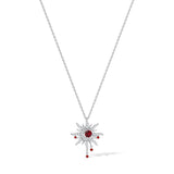 FANCIME "Soluna Nexus" Garnet January Birthstone Sterling Silver Necklace