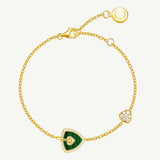 Trinity Signature Silver Bracelet in Natural Malachite