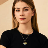 FANCIME "Stellar Promise" Turquoise December Birthstone Sterling Silver Necklace