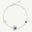 Trinity textured silver bracelet with created amethyst triangle stone and geometric accents