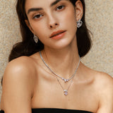 FANCIME "Rose Amour" Sterling Silver Drop Earrings