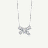 FANCIME "Honey Doll" Bow White CZ Sterling Silver Necklace