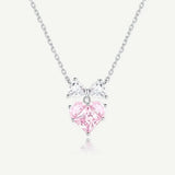 FANCIME "Bow For Princess" 粉紅心形純銀項鍊