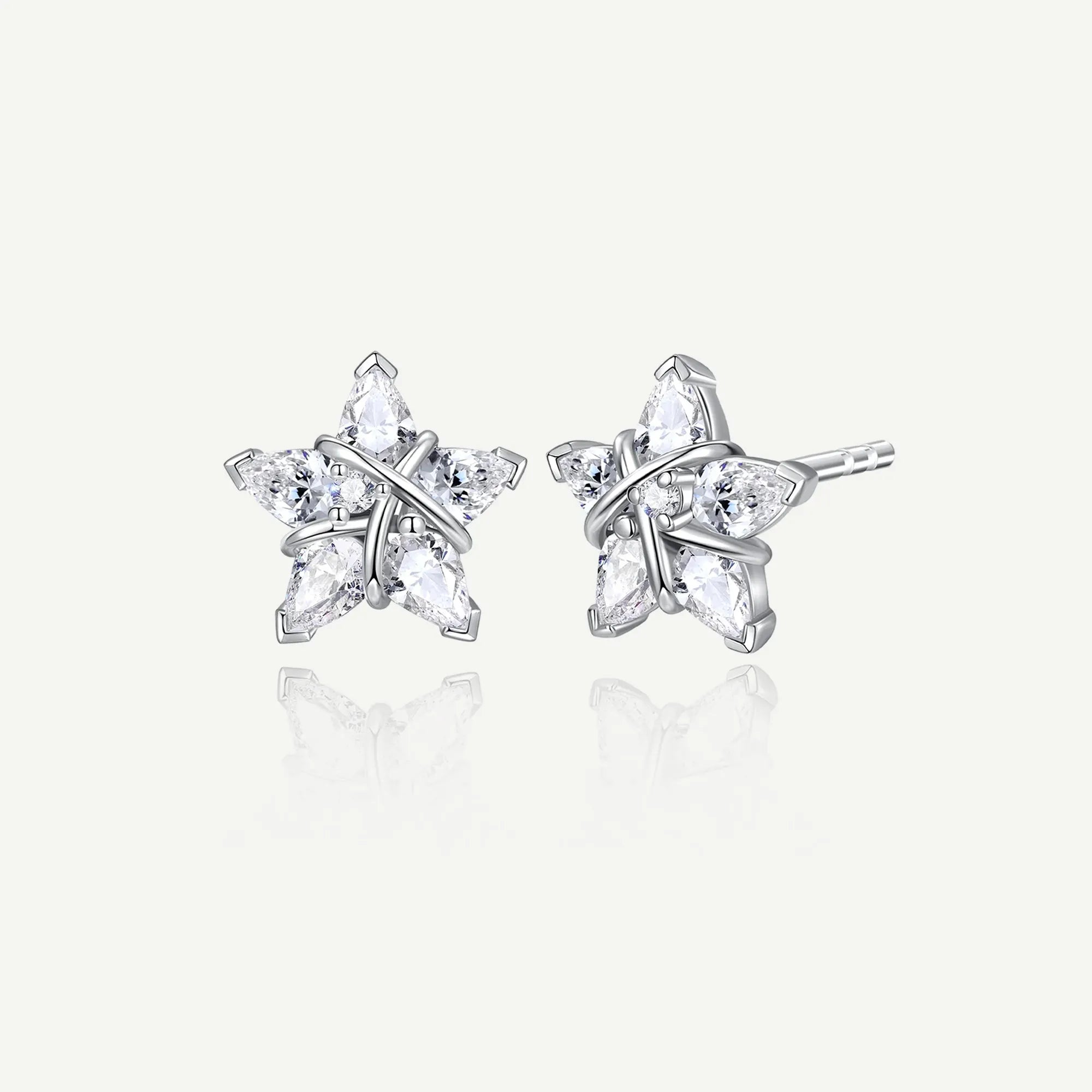 FANCIME "Ms Vega" Twinkling Star Alpha Lyrae Sterling Silver Stud Earrings