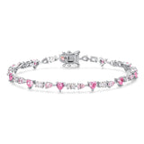 FANCIME "Dawn" Pink Birthstone Sterling Silver Tennis Bracelet