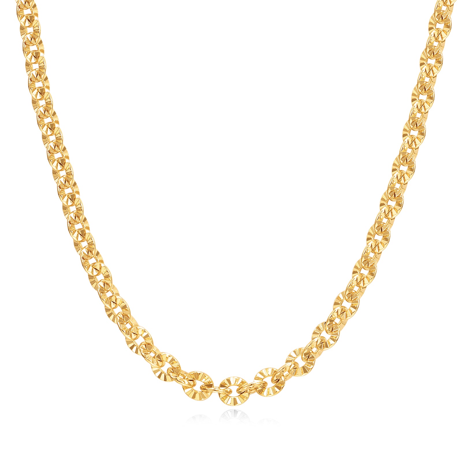 FANCIME "Sunlit Grace" Classic Floral Link Sterling Silver Chain Necklace