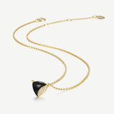 Trinity Silver Necklace in Natural Black Onyx