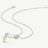 Rose Pin Pearl Silver Necklace