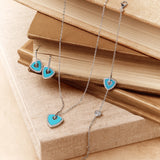 Trinity Signature Silver Earrings in Created Turquoise