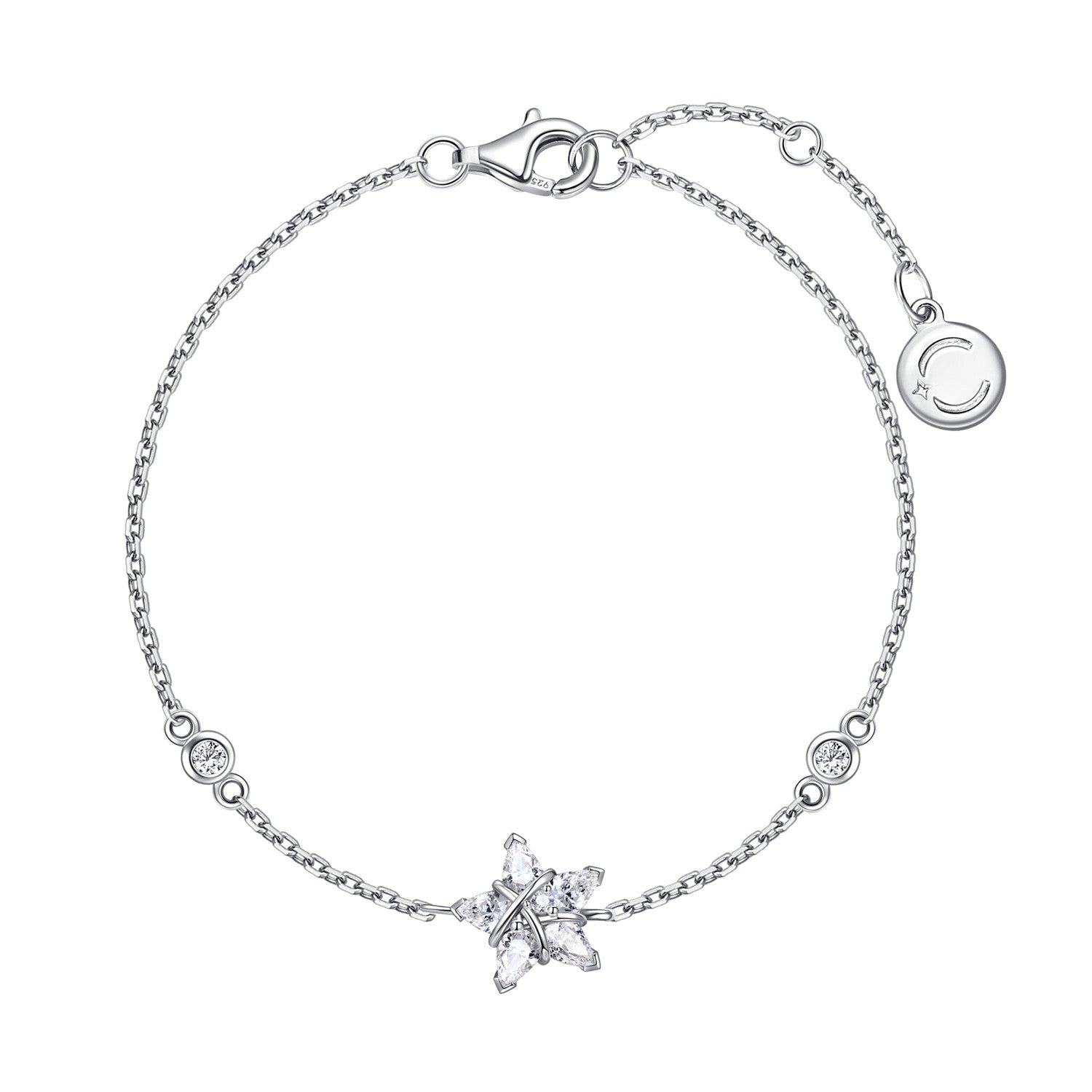 FANCIME "Ms Vega" Twinkling Star Alpha Lyrae Sterling Silver Bracelet