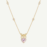 FANCIME "Heart Kiss" Sugar Bow Silver Necklace