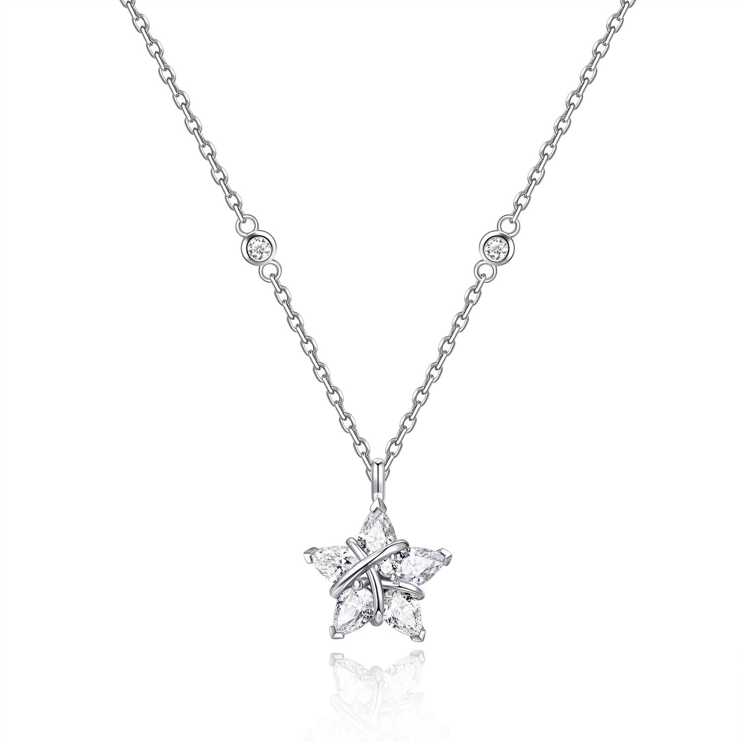 FANCIME "Ms Vega" Twinkling Star Alpha Lyrae Sterling Silver Necklace