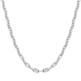 FANCIME "Sunlit Grace" Classic Square Link Sterling Silver Chain Necklace