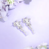 FANCIME "Wisteria Bouquet" Sterling Silver Petal Cluster Drop Stud Earrings