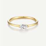 0.12 ct Lab Grown Diamond Marquise Solitaire Ring in 14K Yellow Gold