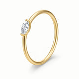 0.12 ct Lab Grown Diamond Marquise Solitaire Ring in 14K Yellow Gold