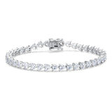 FANCIME "Heartline" Heart-Shaped Sterling Silver Tennis Bracelet