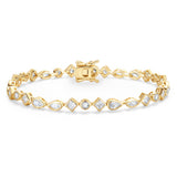 FANCIME "Lumina Trio" Geometric Sterling Silver Tennis Bracelet