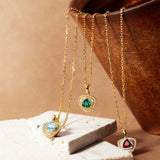 Trinity Textured Silver Necklace in Created Ruby