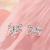 FANCIME "Honey Doll" Bow Tie Sterling Silver Stud Earrings