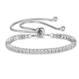 FANCIME "The One" Moissanite Sterling Silver Bolo Tennis Bracelet