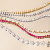 FANCIME "Heartline" Heart-Shaped Sterling Silver Tennis Bracelet