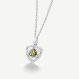 Trinity Textured Silver Necklace in Created Peridot