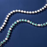 FANCIME "Orbit" December Birthstone Turquoise Sterling Silver Tennis Bracelets
