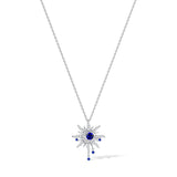 FANCIME "Soluna Nexus" Sapphire September Birthstone Sterling Silver Necklace