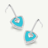 Trinity Signature Silver Earrings in Created Turquoise