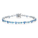 FANCIME "Dawn" Topaz December Birthstone Sterling Silver Tennis Bracelet