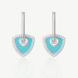 Trinity Signature Silver Earrings in Created Turquoise