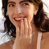 Ocean Eye Birthstone Silver Ring in Aquamarine