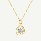 "無限擁抱" 四月誕生石立方氧化鋯無限符號純銀墜鍊 - 金色