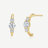 0.5 ct Lab Grown Diamond Trio Cluster Stud Earrings in 14K Yellow Gold