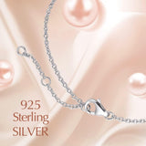 "Infinite Embrace" June Birthstone White Pearl Infinity Symbol Sterling Silver Pendant Necklace - Silver