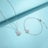 "Infinite Embrace" April Birthstone Cubic Zirconia Stone Infinity Symbol Sterling Silver Bracelet