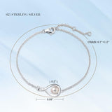 "Infinite Embrace" June Birthstone Pearl Infinity Symbol Sterling Silver Bracelet