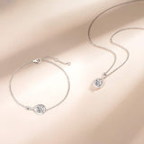 "Infinite Embrace" April Birthstone Cubic Zirconia Infinity Symbol Sterling Silver Pendant Necklace - Silver