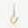 Sterling silver and gold molten love initial charm letter U pendant