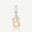 Sterling silver and gold letter B charm with molten texture