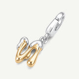 Molten Love Initial Charm Letter N in Sterling Silver