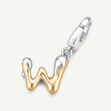 Molten Love Initial Charm Letter W in Sterling Silver