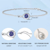 "Infinite Embrace" June Birthstone Alexandrite Stone Infinity Symbol Sterling Silver Bracelet
