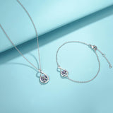 "Infinite Embrace" June Birthstone Alexandrite Stone Infinity Symbol Sterling Silver Bracelet