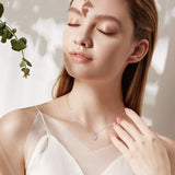 "Infinite Embrace" April Birthstone Cubic Zirconia Infinity Symbol Sterling Silver Pendant Necklace - Silver
