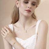 "Infinite Embrace" November Birthstone Citrine Stone Infinity Symbol Sterling Silver Bracelet