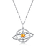 FANCIME "Stellar Promise" Citrine November Birthstone Sterling Silver Necklace